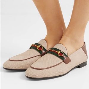 Gucci Brixton horsebit canvas loafers